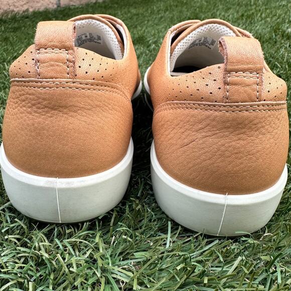 Ecco Soft 8 Genuine Leather Low Top Minimalist Sneakers Classic Tan Shoes Sz 41 - Picture 9 of 10